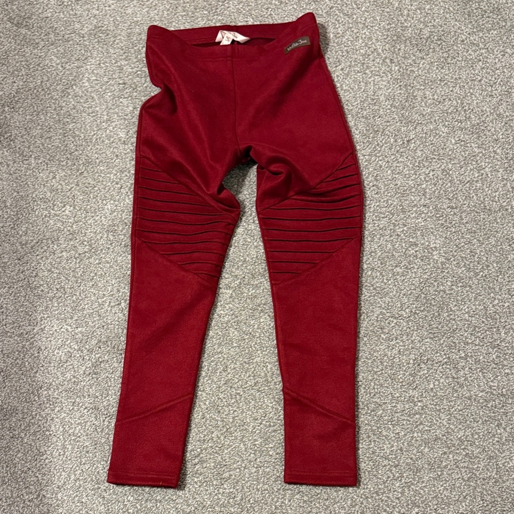 Matilda Jane Burgundy Moto-Style Leggings